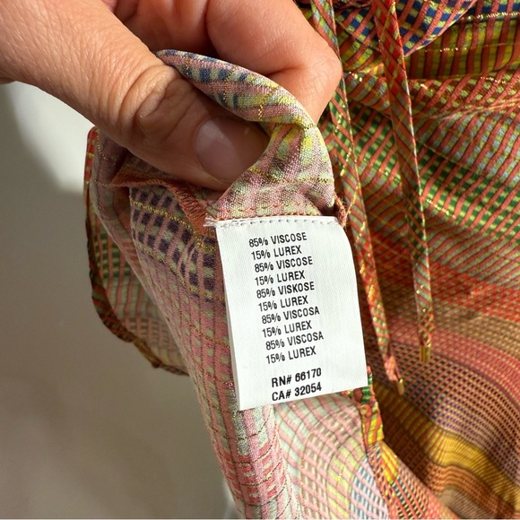 Conditions Apply Stripe Multicolor Halter Midi Dress Women’s Size Large Petite - Picture 12 of 12